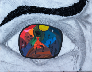 Third Place Winner artwork by Zaria Dowell with the title "Visionary".